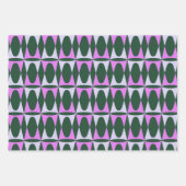 Retro Mid Mod Geometric Holiday Pattern Green Pink Geschenkpapier Set (Vorderseite)