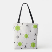 Retro Mid Mod Sternenexplosion Himmel Chartreuse Tasche (Rückseite)