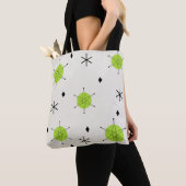 Retro Mid Mod Sternenexplosion Himmel Chartreuse Tasche (Von Nahem)