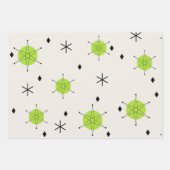 Retro Mid Mod Sternexplosion Sky Chartreuse Geschenkpapier Set (Vorderseite 3)