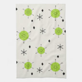 Retro Mid Mod Sternexplosion Sky Chartreuse Geschirrtuch (Vertikal)