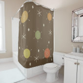 Retro Mid Mod Sternexplosion Sky mehrfarbig Duschvorhang (Beispiel)