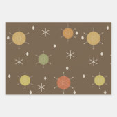 Retro Mid Mod Sternexplosion Sky mehrfarbig Geschenkpapier Set (Vorderseite 2)