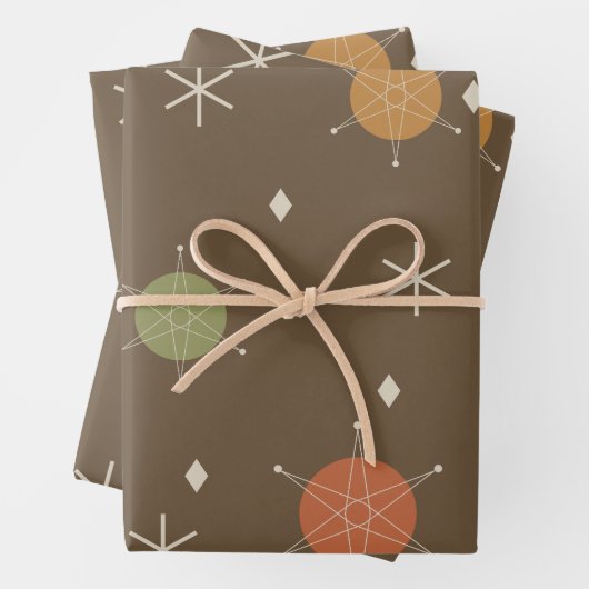 Retro Mid Mod Sternexplosion Sky mehrfarbig Geschenkpapier Set (Beispiel)