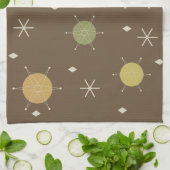 Retro Mid Mod Sternexplosion Sky mehrfarbig Geschirrtuch (Gefaltet)