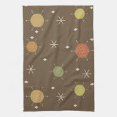 Retro Mid Mod Sternexplosion Sky mehrfarbig Geschirrtuch (Vertikal)