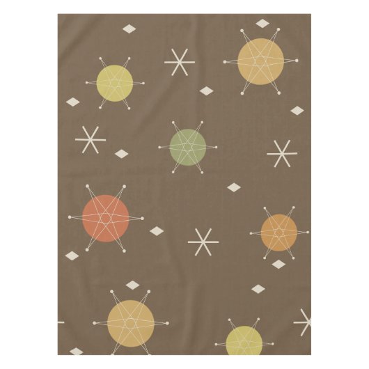 Retro Mid Mod Sternexplosion Sky mehrfarbig Tischdecke (Vorderseite)