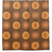 Retro MidCentury Dots Burnt Orange Duschvorhang (Vorderseite)