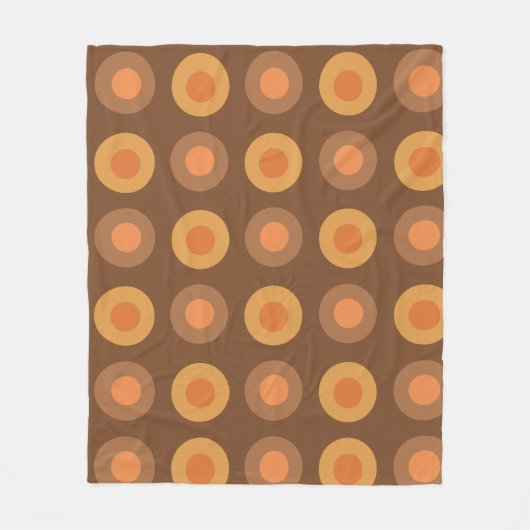 Retro MidCentury Dots Burnt Orange Fleecedecke (Vorderseite)