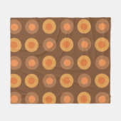 Retro MidCentury Dots Burnt Orange Fleecedecke (Vorderseite (Horizontal))