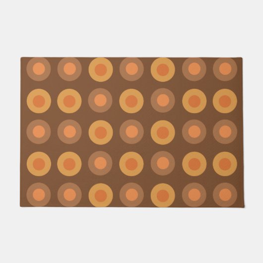 Retro MidCentury Dots Burnt Orange Fußmatte (Vorderseite)