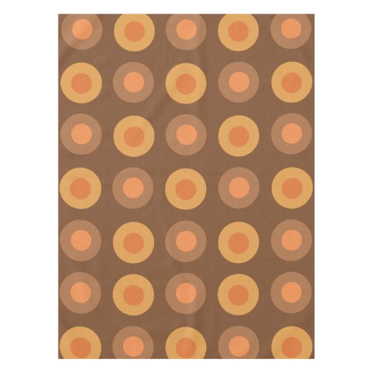 Retro MidCentury Dots Burnt Orange Tischdecke (Vorderseite)