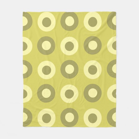 Retro MidCentury Dots Chartreuse Fleecedecke (Vorderseite)