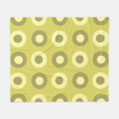 Retro MidCentury Dots Chartreuse Fleecedecke (Vorderseite (Horizontal))