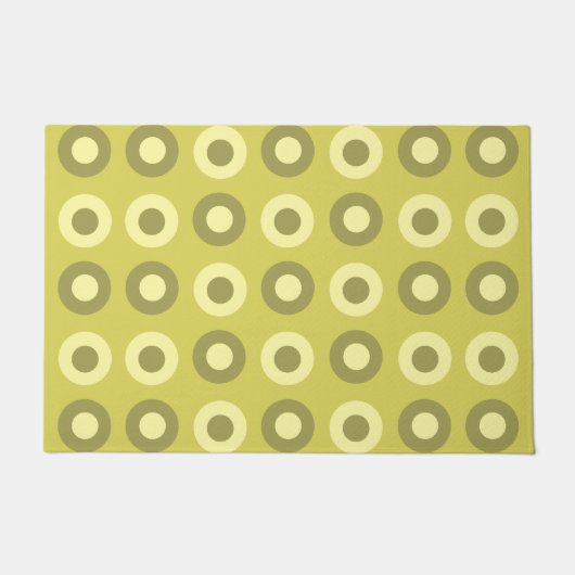 Retro MidCentury Dots Chartreuse Fußmatte (Vorderseite)