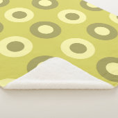 Retro MidCentury Dots Chartreuse Sherpadecke (3/4)