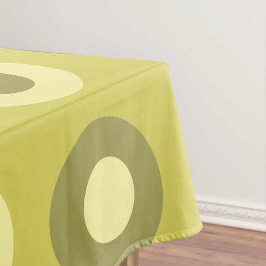 Retro MidCentury Dots Chartreuse Tischdecke (Beispiel)