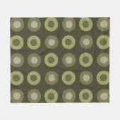 Retro MidCentury Dots Olive Green Fleecedecke (Vorderseite (Horizontal))