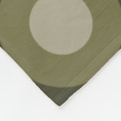 Retro MidCentury Dots Olive Green Fleecedecke (Ecke)