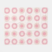 Retro MidCentury Dots Pink Vanilla Fleecedecke (Vorderseite (Horizontal))
