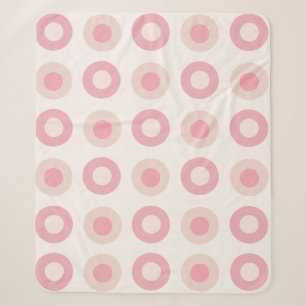 Retro MidCentury Dots Pink Vanilla Sherpadecke