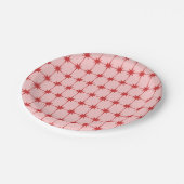 Retro Midcentury Modern Sternenexplosionen Rot und Pappteller (Schrägansicht)
