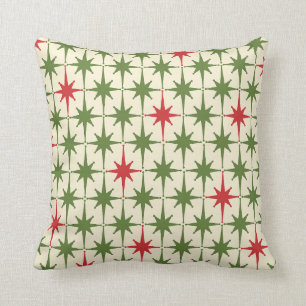 Retro-Midcentury-Modern-Weihnachts-Sternenexplosio Kissen