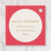 Retro MidCentury Rosa Niedliches Weihnachtsfest Geschenkanhänger (Rückseite)