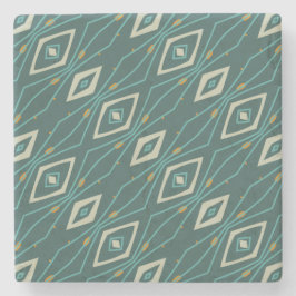 Retro Midcentury Style Teal Geometric Abstract Steinuntersetzer
