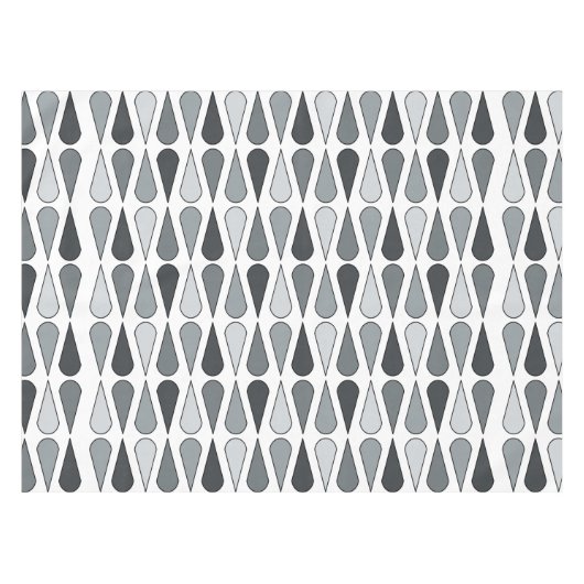 Retro Midcentury Teardrops Gray Tischdecke (Vorderseite (Horizontal))