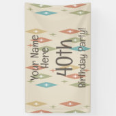 Retro Midjahrhundert 40. Geburtstag Banner (Vertikal)
