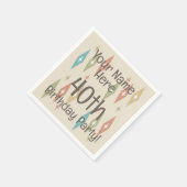 Retro Midjahrhundert 40. Geburtstag Serviette (Ecke)