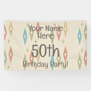 Retro Midjahrhundert 50. Geburtstag Banner