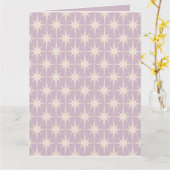 Retro Midjahrhundert 50er Star Pattern in Lilac Karte (Gelbe Blume)