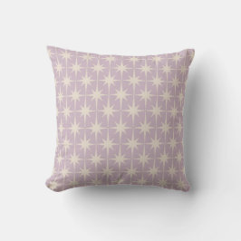 Retro Midjahrhundert 50er Star Pattern in Lilac Kissen