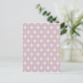 Retro Midjahrhundert 50er Star Pattern in Lilac Postkarte (Stehend Vorderseite)