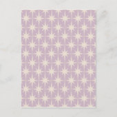 Retro Midjahrhundert 50er Star Pattern in Lilac Postkarte (Vorderseite)