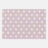 Retro Midjahrhundert 50er Star Pattern in Lilac Th Geschenkpapier Set (Vorderseite 2)