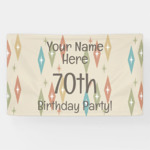 Retro Midjahrhundert 70. Geburtstag Banner