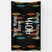 Retro Midjahrhundert Custom Geburtstag Banner (Vertikal)