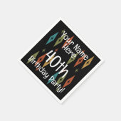 Retro Midjahrhundert Custom Geburtstag Serviette (Ecke)