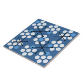 Retro Midjahrhundert MCM Dots Blue Fliese (Seite)