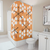 Retro Midjahrhundert MCM Dots Orange Duschvorhang (Beispiel)