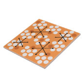 Retro Midjahrhundert MCM Dots Orange Fliese (Seite)