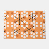 Retro Midjahrhundert MCM Dots Orange Fußmatte (Vorderseite)