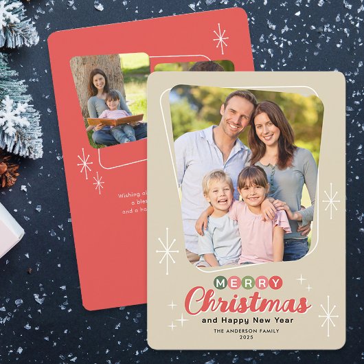 Retro Midjahrhundert Moderne 3 Foto Weihnachten