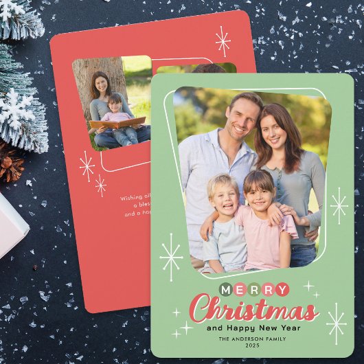 Retro Midjahrhundert Moderne 3 Foto Weihnachten