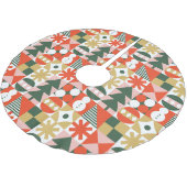 Retro Midjahrhundert Moderne skandinavische Weihna Polyester Weihnachtsbaumdecke (Schrägansicht)