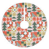 Retro Midjahrhundert Moderne skandinavische Weihna Polyester Weihnachtsbaumdecke (Vorderseite)