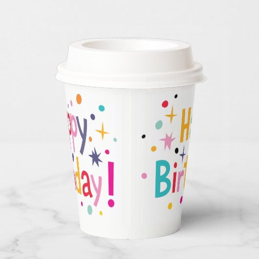 Retro Midjahrhundert Moderner Geburtstag Pappbecher (Rechts)